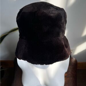 Vintage 1990s Dark Brown Mink Fur Bucket Hat